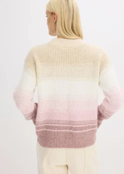bonprix bonprix Jersey gris guijarro-blanco lana-rosa ceniza-baya suave Discount