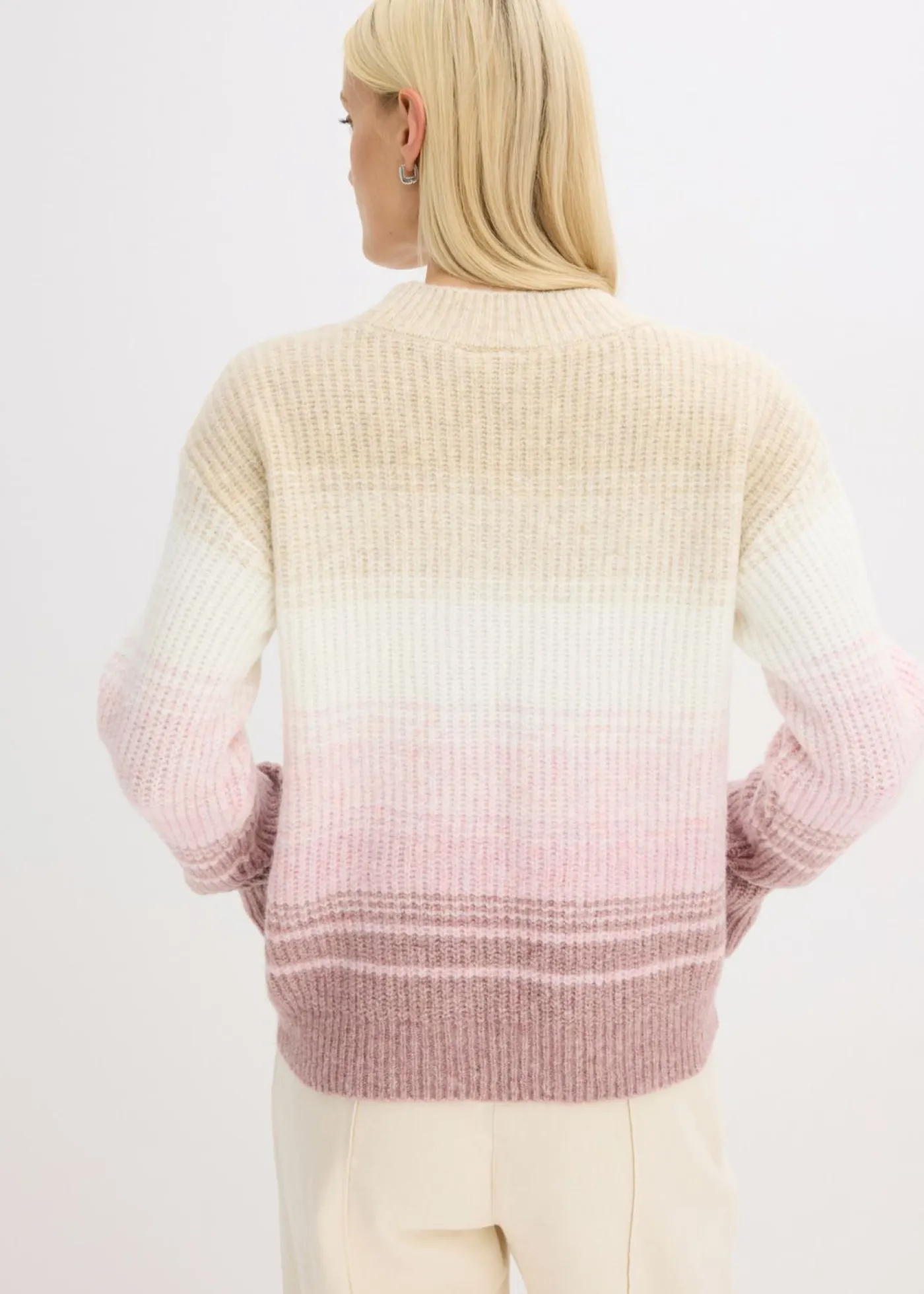 bonprix bonprix Jersey gris guijarro-blanco lana-rosa ceniza-baya suave Discount