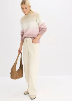 bonprix bonprix Jersey gris guijarro-blanco lana-rosa ceniza-baya suave Discount