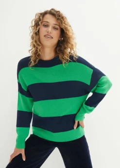 bonprix bonprix Jersey verde hierba/azul marino con rayas Hot