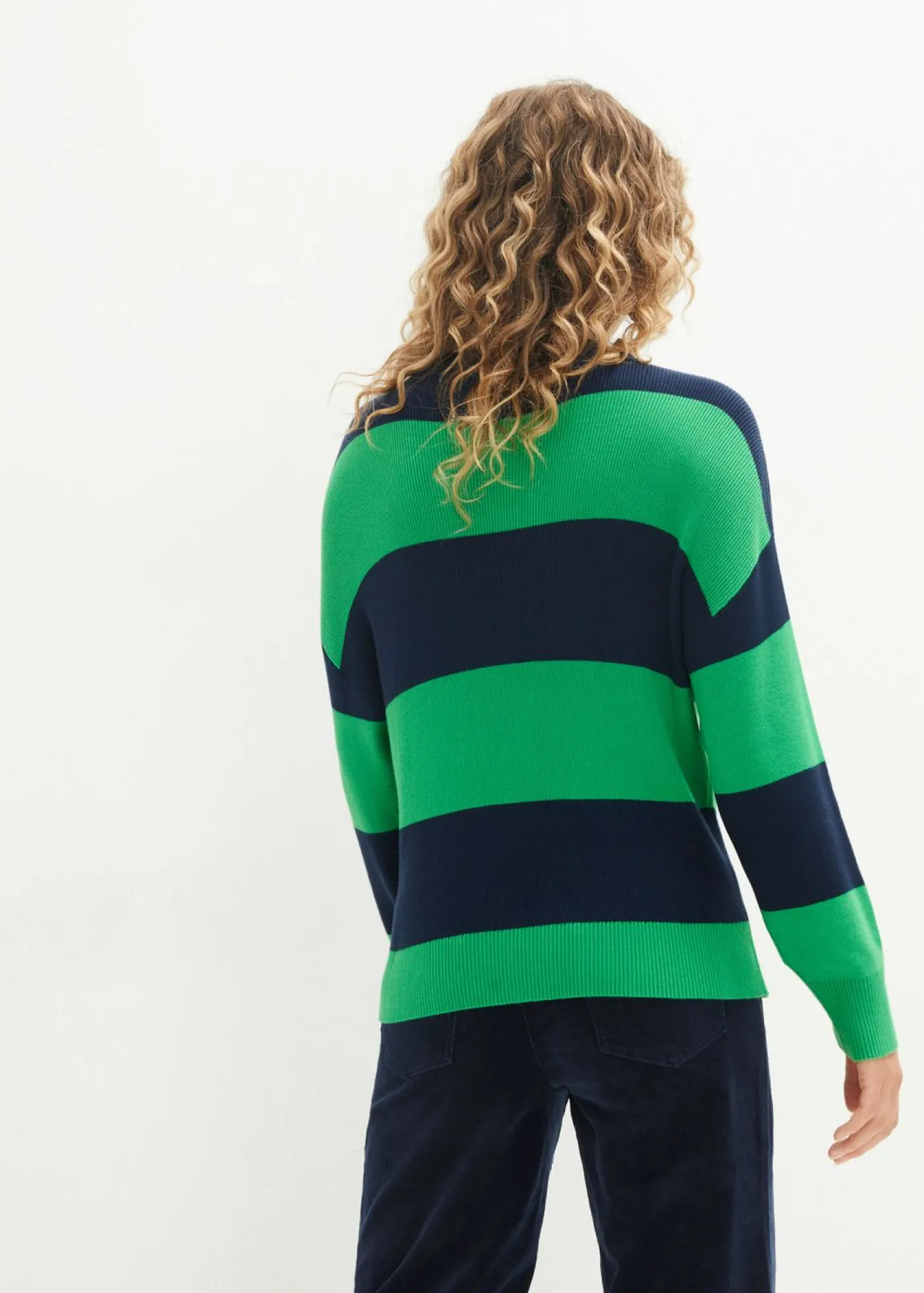 bonprix bonprix Jersey verde hierba/azul marino con rayas Hot
