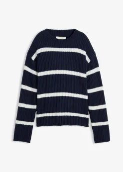 bonprix bonprix Jersey a rayas azul marino-blanco lana rayas horizontales New