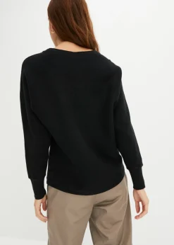 bonprix bonprix Jersey acanalado de gran tamaño Negro Hot