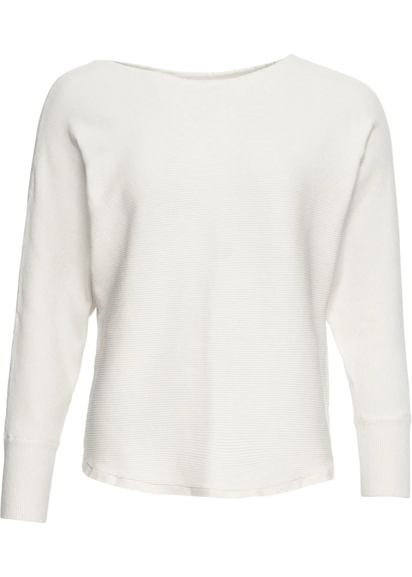 bonprix bonprix Jersey acanalado de gran tamaño Blanco-crema Clearance