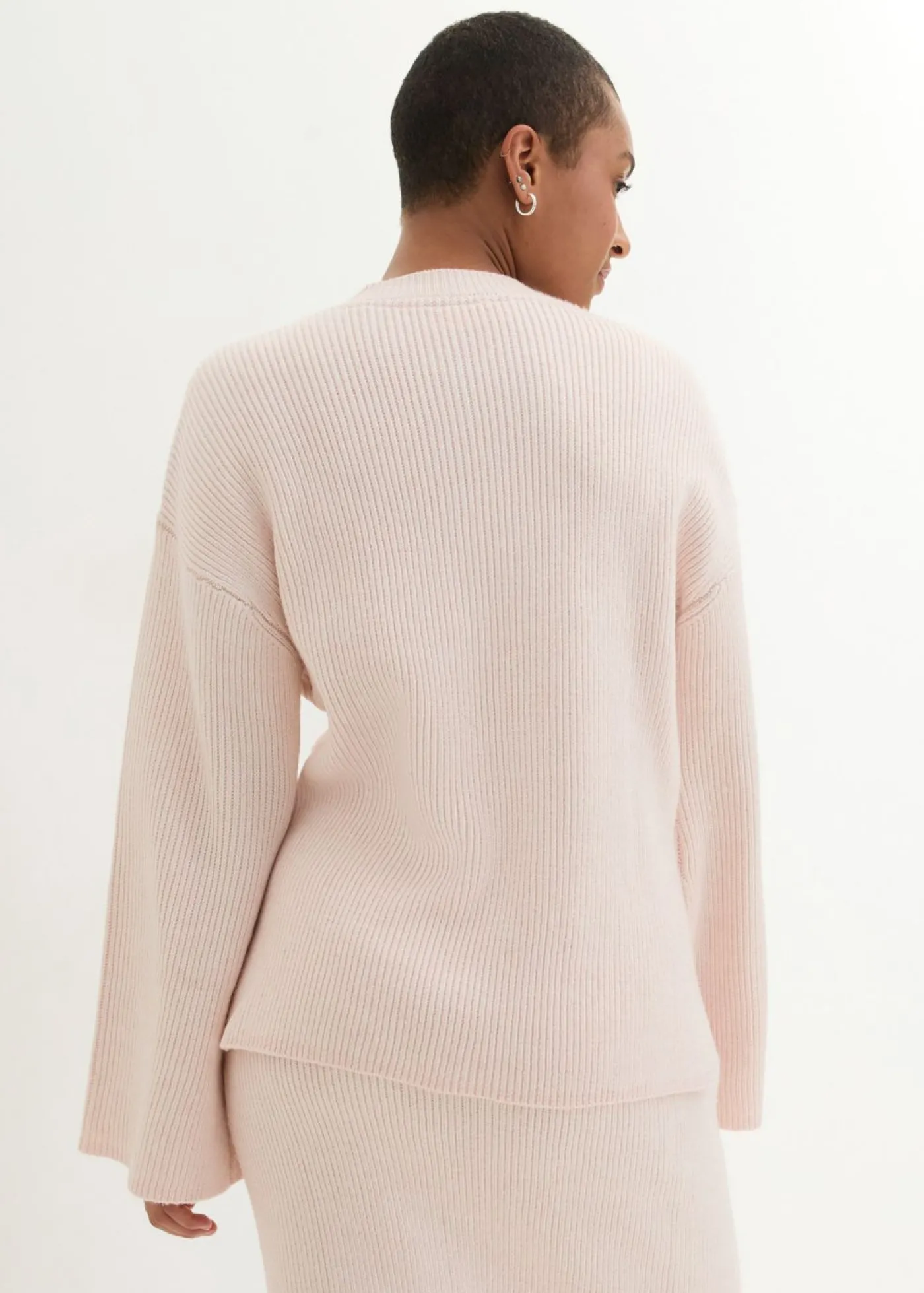 bonprix bonprix Jersey boxy rosa pálido-blanco lana moteado Online