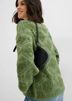 bonprix bonprix Jersey boxy de punto Verde huerta-verde pino estampado Sale