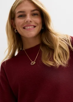 bonprix bonprix Jersey con algodón Rojo rubí Sale