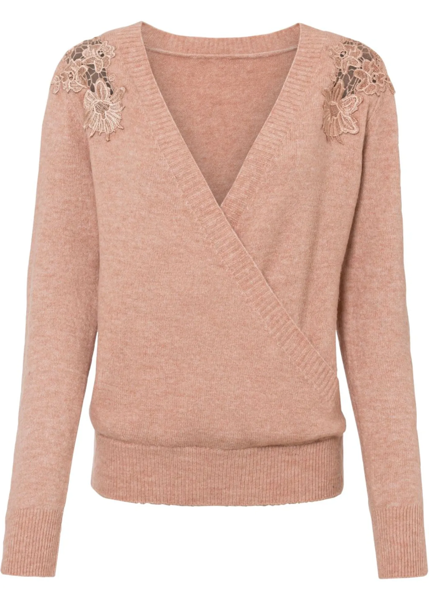 bonprix bonprix Jersey con aspecto cruzado rosa viejo moteado