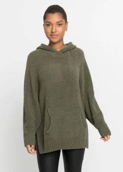 bonprix bonprix Jersey con capucha de forro polar Oliva Outlet