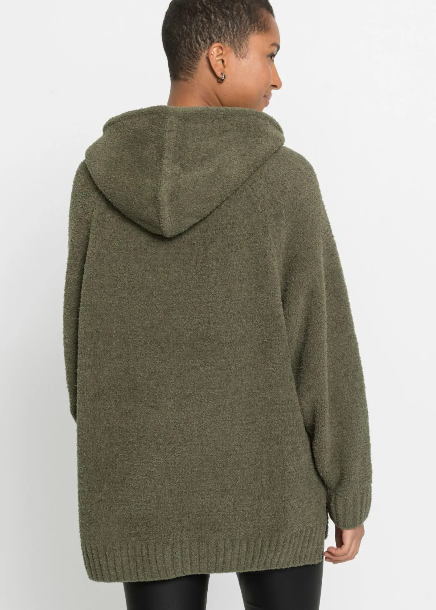 bonprix bonprix Jersey con capucha de forro polar Oliva Outlet