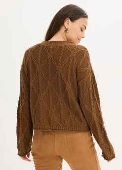 bonprix bonprix Jersey con contenido de algodón marrón pimienta Sale