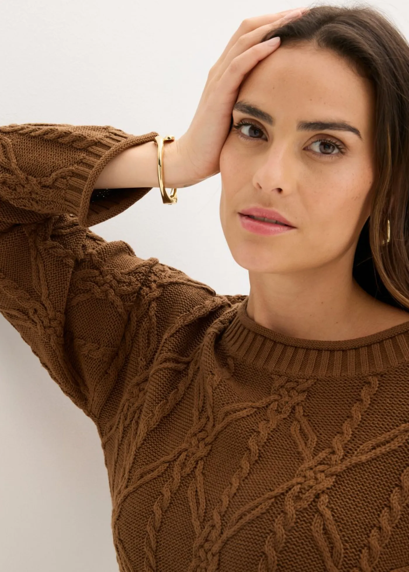 bonprix bonprix Jersey con contenido de algodón marrón pimienta Sale