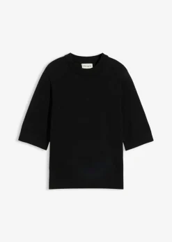 bonprix bonprix Jersey con contenido de seda Negro