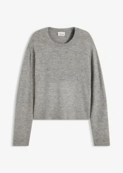 bonprix bonprix Jersey con corte boxy Gris jaspeado Discount
