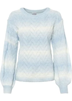 bonprix bonprix Jersey con corte boxy Azul hielo-blanco lana Hot