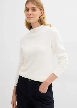 bonprix bonprix Jersey con cuello alto Blanco lana Online