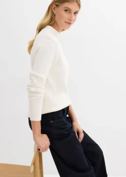 bonprix bonprix Jersey con cuello alto Blanco lana Online