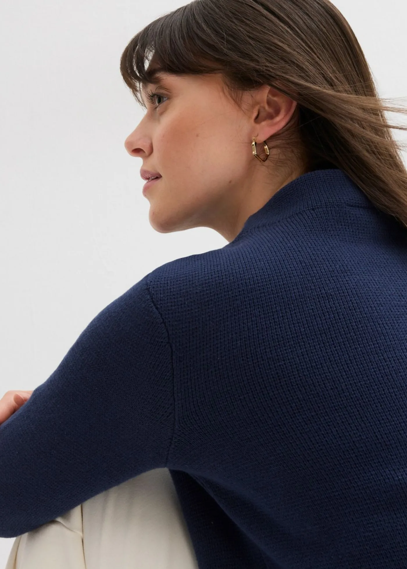 bonprix bonprix Jersey con cuello alto Azul marino New