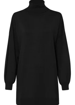 bonprix bonprix Jersey con cuello vuelto de mezcla de viscosa Negro Online