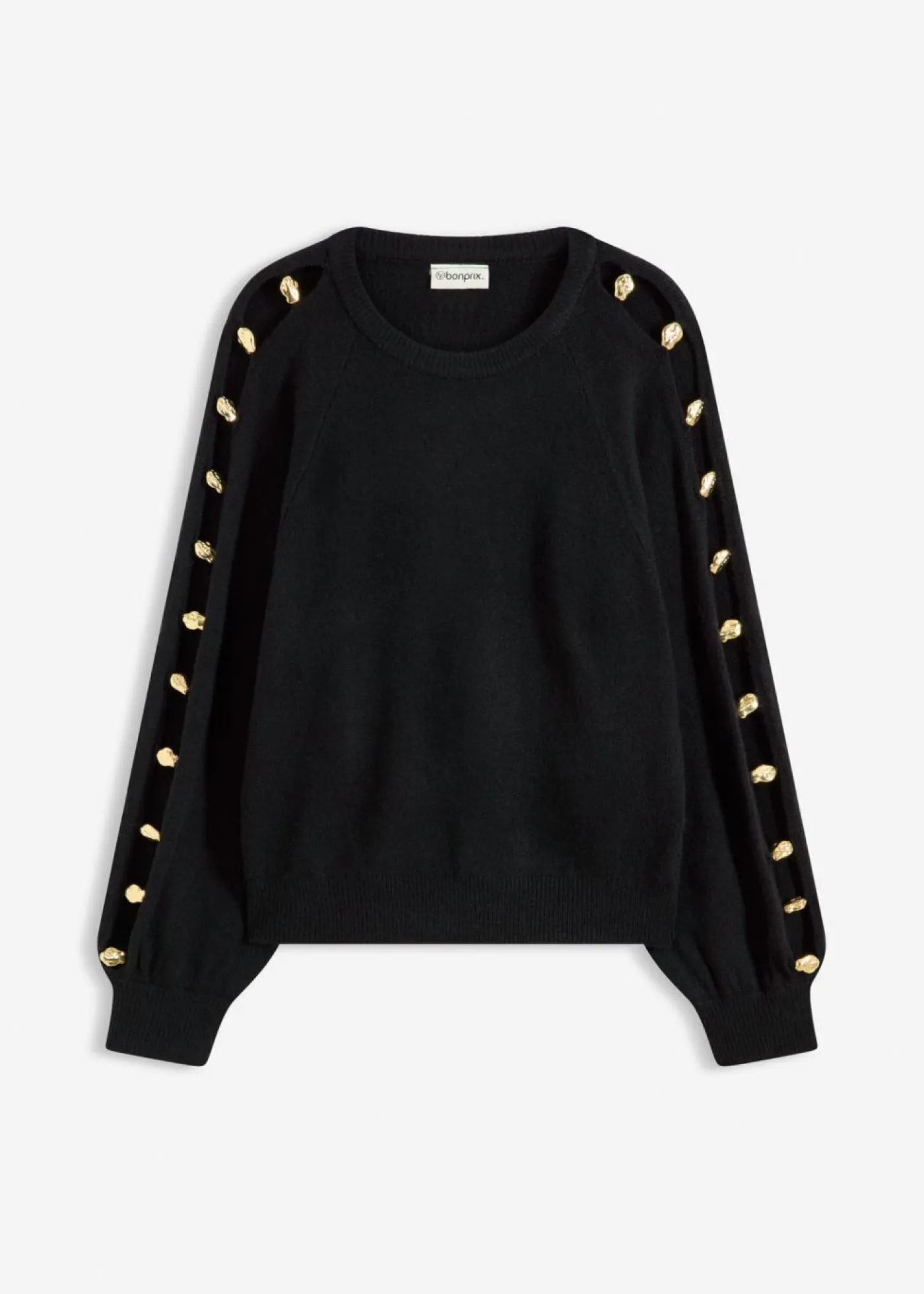 bonprix bonprix Jersey con cuentas de metal Negro Sale