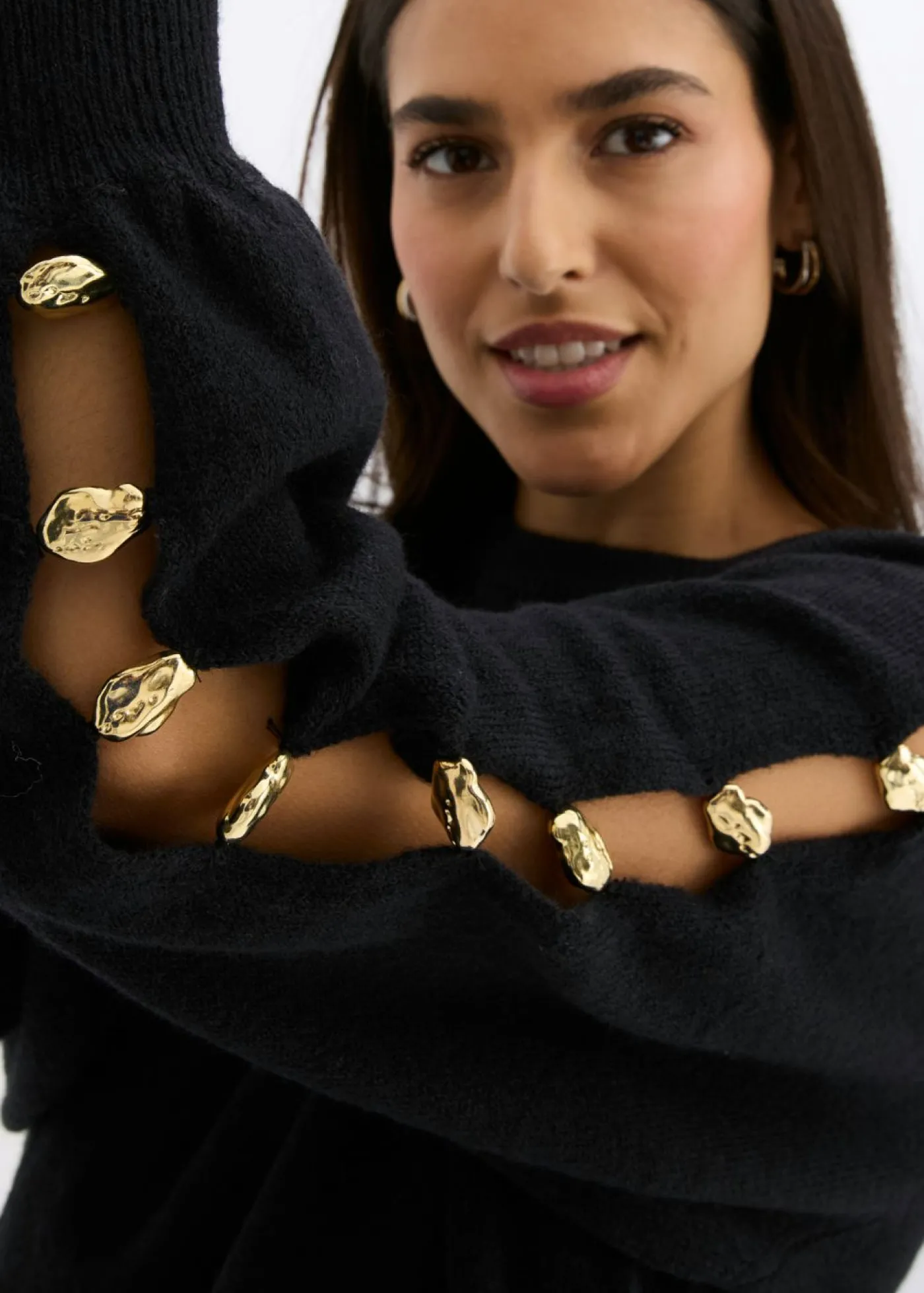 bonprix bonprix Jersey con cuentas de metal Negro Sale