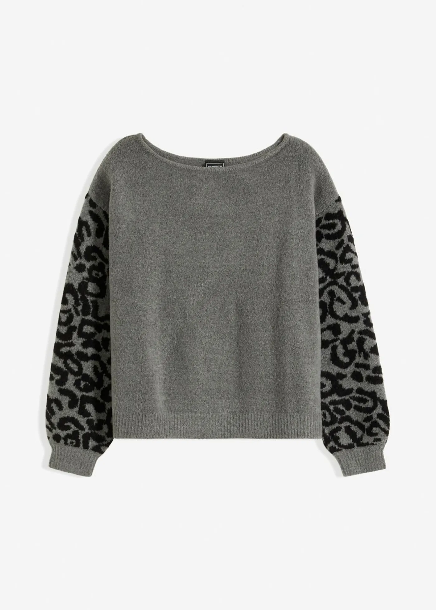 bonprix bonprix Jersey con estampado de leopardo estampado leo gris jaspeado/negro Discount