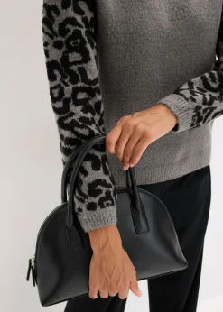 bonprix bonprix Jersey con estampado de leopardo estampado leo gris jaspeado/negro Discount