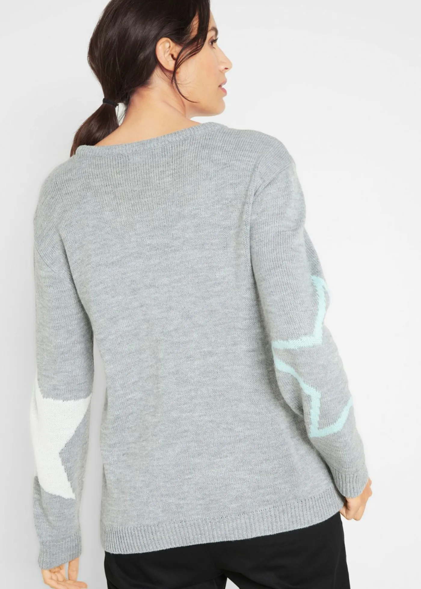 bonprix bonprix Jersey con estrellas Gris claro moteado