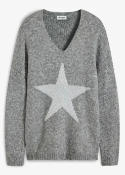 bonprix bonprix Jersey con estrellas Gris jaspeado Hot