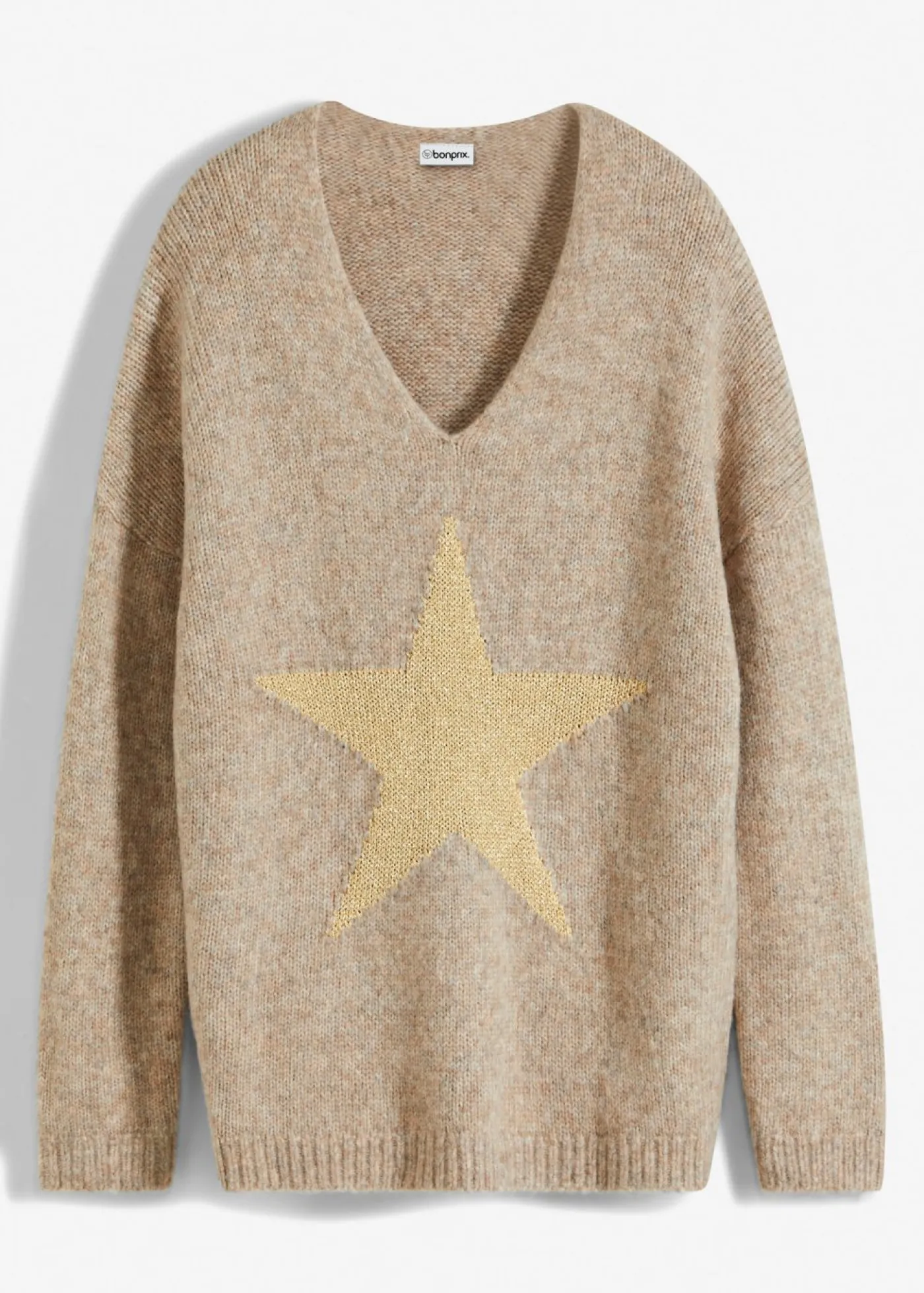 bonprix bonprix Jersey con estrellas Camel Sale