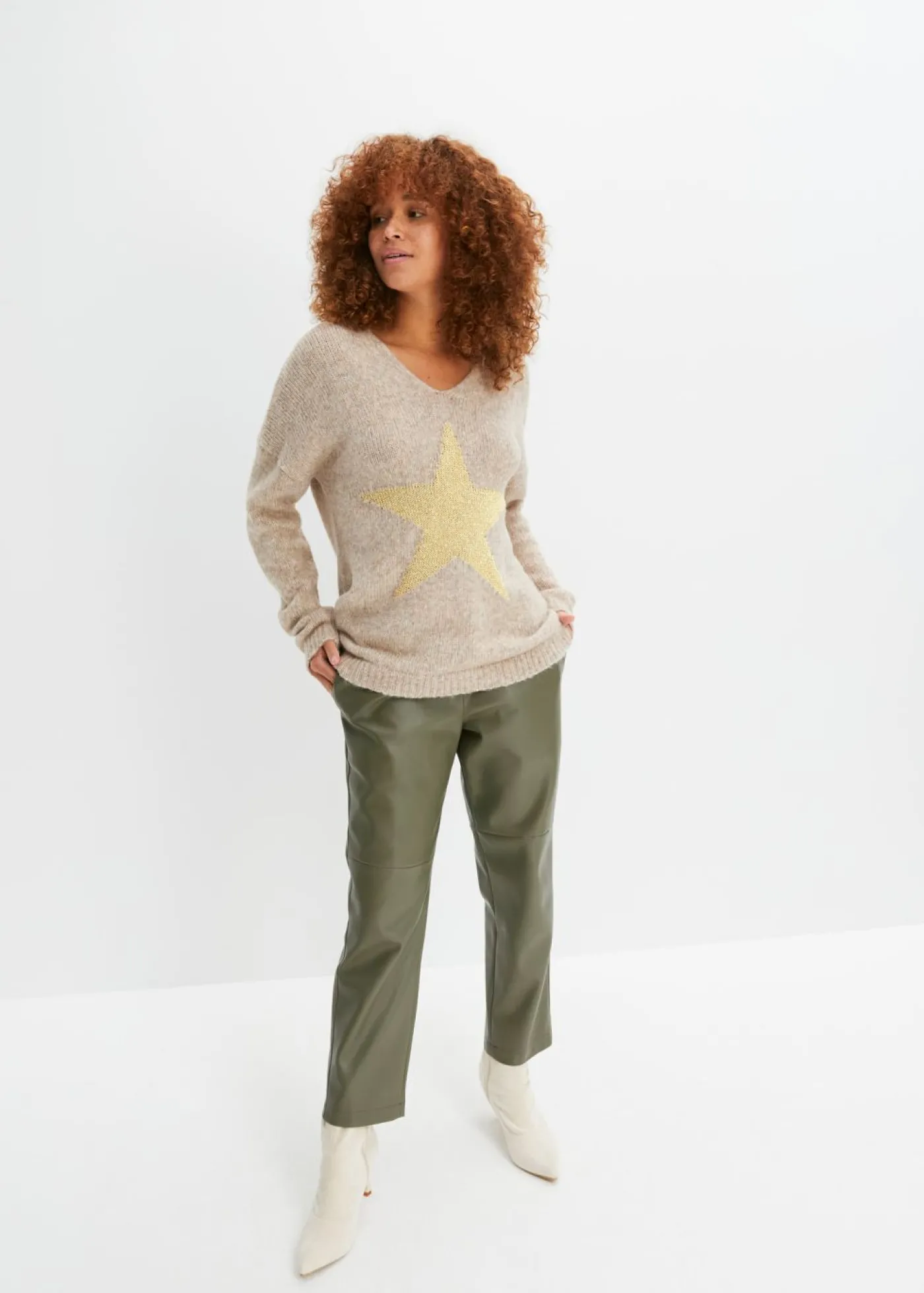 bonprix bonprix Jersey con estrellas Camel Sale