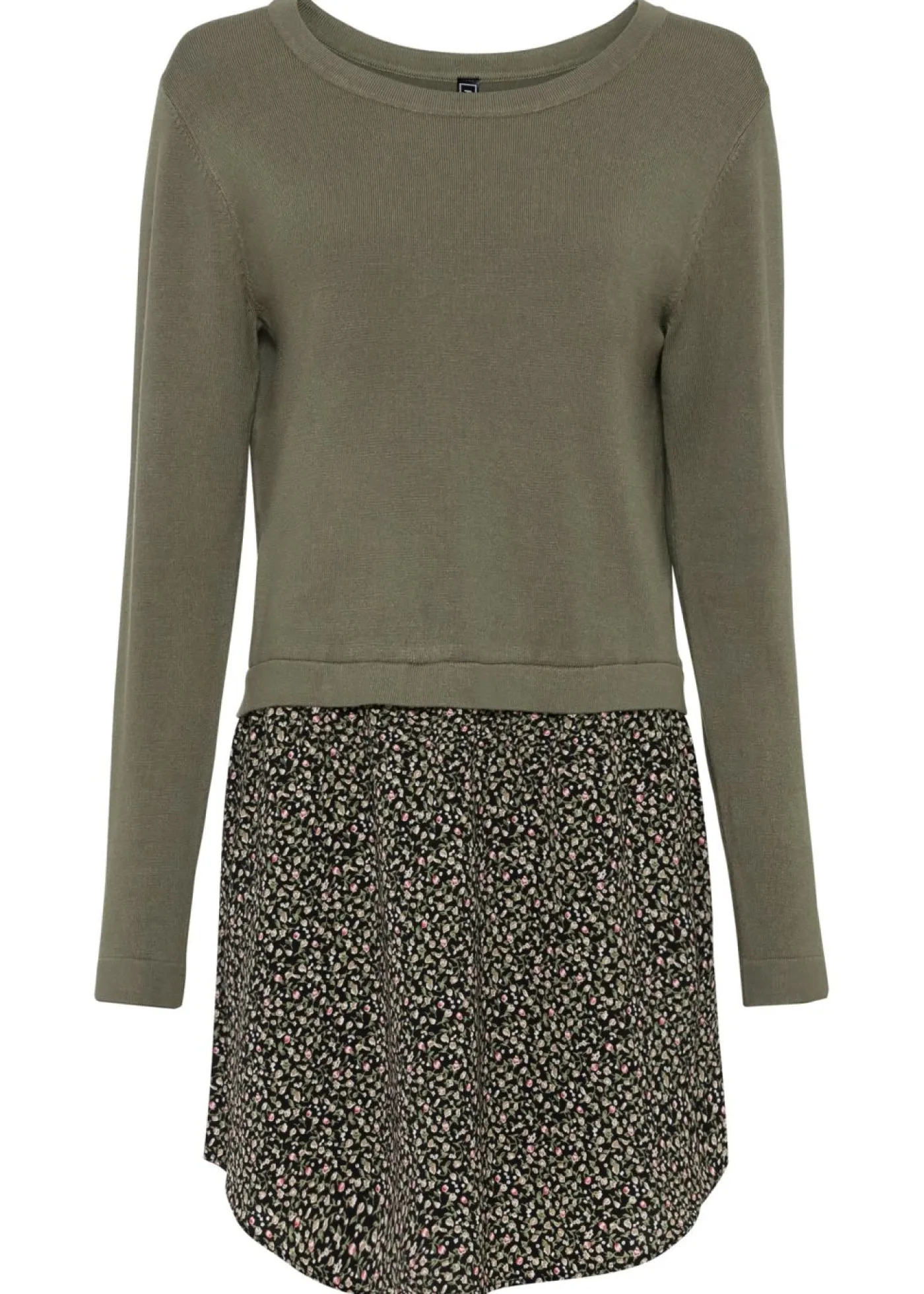 bonprix bonprix Jersey con falda verde oliva con flores Best
