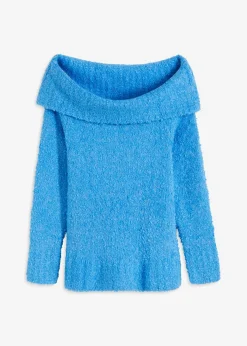 bonprix bonprix Jersey con hombros al descubierto azul brillante Hot