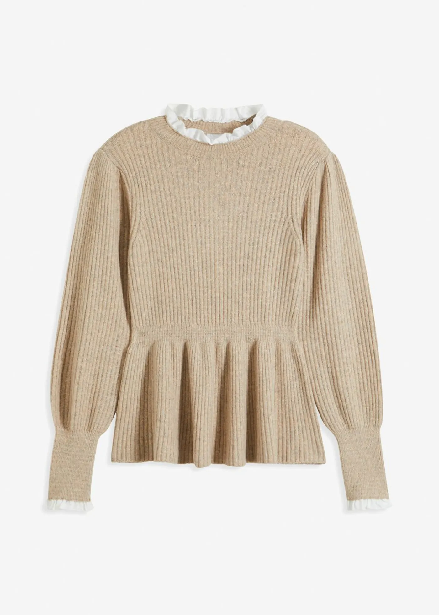 bonprix bonprix Jersey con inserto de blusa beige moteado Discount