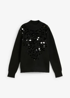bonprix bonprix Jersey con lentejuelas Negro Outlet