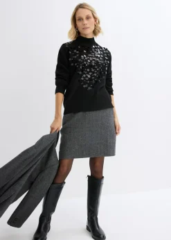 bonprix bonprix Jersey con lentejuelas Negro Outlet