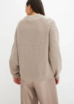 bonprix bonprix Jersey con lentejuelas Piedra/plata Online