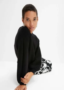 bonprix bonprix Jersey con mangas abullonadas Negro Outlet
