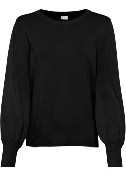 bonprix bonprix Jersey con mangas abullonadas Negro New