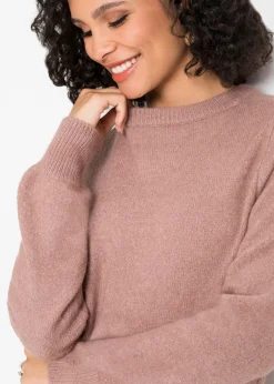 bonprix bonprix Jersey con mangas abullonadas rosa palo jaspeado Hot