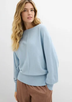 bonprix bonprix Jersey con mangas murciélago azul pálido Sale