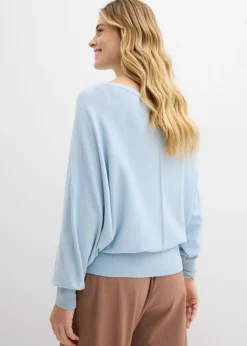 bonprix bonprix Jersey con mangas murciélago azul pálido Sale