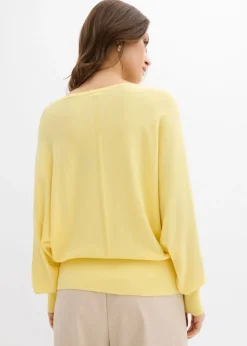 bonprix bonprix Jersey con mangas murciélago Amarillo claro New