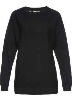bonprix bonprix Jersey con mangas murciélago Negro New
