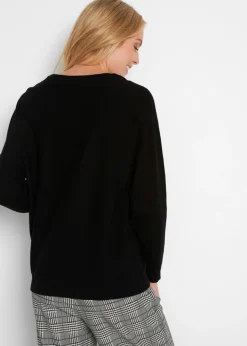 bonprix bonprix Jersey con mangas murciélago Negro New