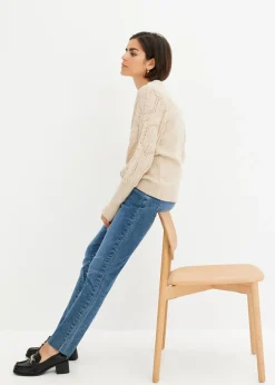 bonprix bonprix Jersey con patrón de ajour Beige Hot