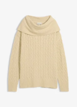 bonprix bonprix Jersey con patrón trenzado Arena claro Discount