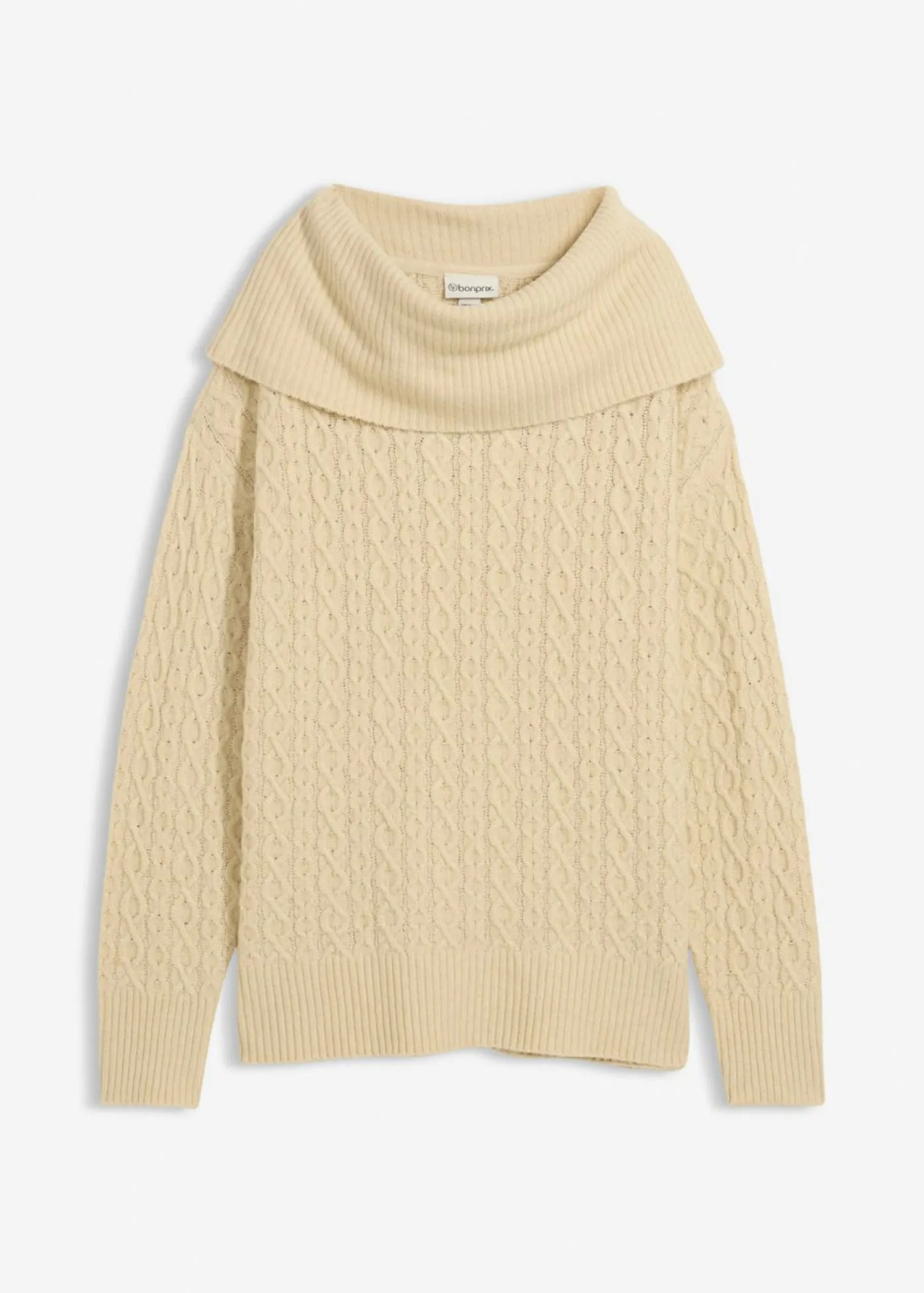 bonprix bonprix Jersey con patrón trenzado Arena claro Discount
