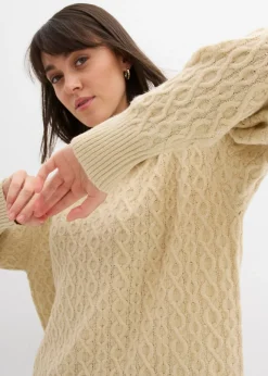 bonprix bonprix Jersey con patrón trenzado Arena claro Discount