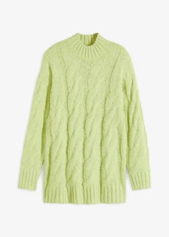 bonprix bonprix Jersey con patrón trenzado Verde menta